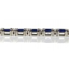 12.95 Cts. 18K White Gold Blue Sapphire and Diamond Bracelet